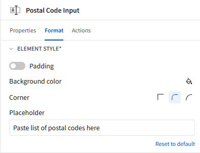 Postal Text Input Control Placeholder Property